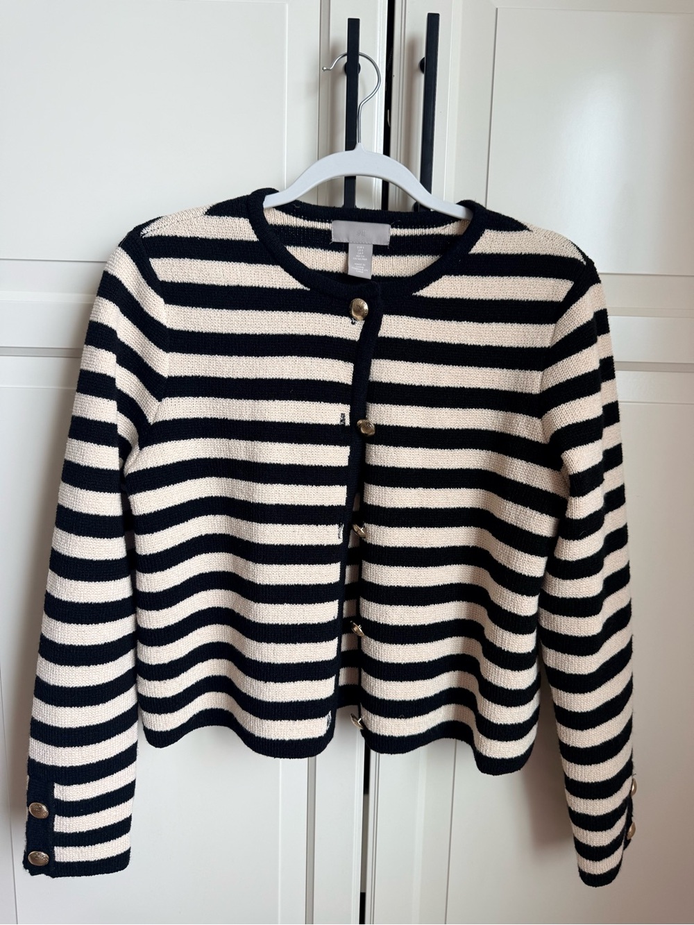 Excellent Condition H & M Striped Sweater Jacket Size Small